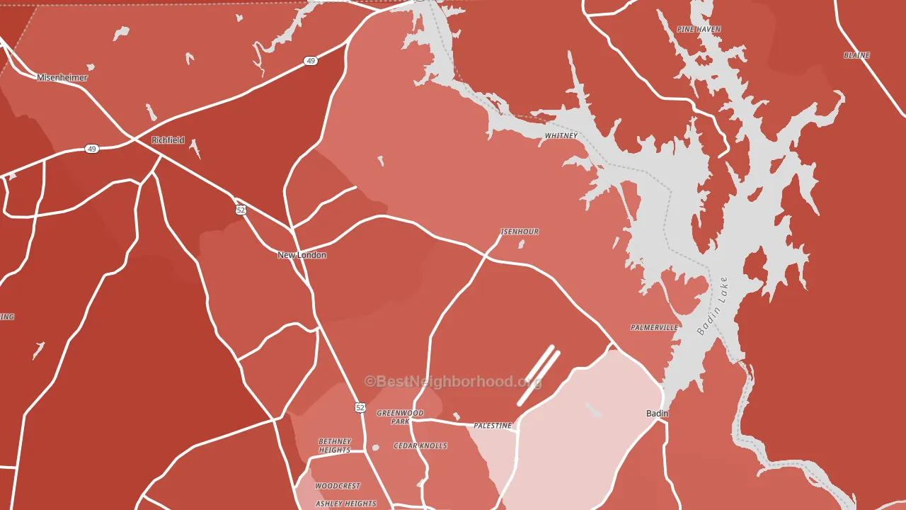 28127, NC block-group political-lean map