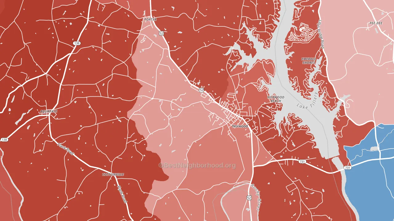 28128, NC block-group political-lean map