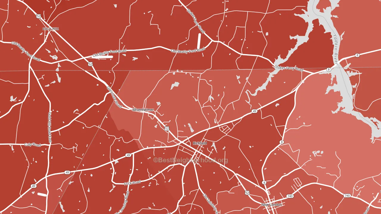28137, NC block-group political-lean map