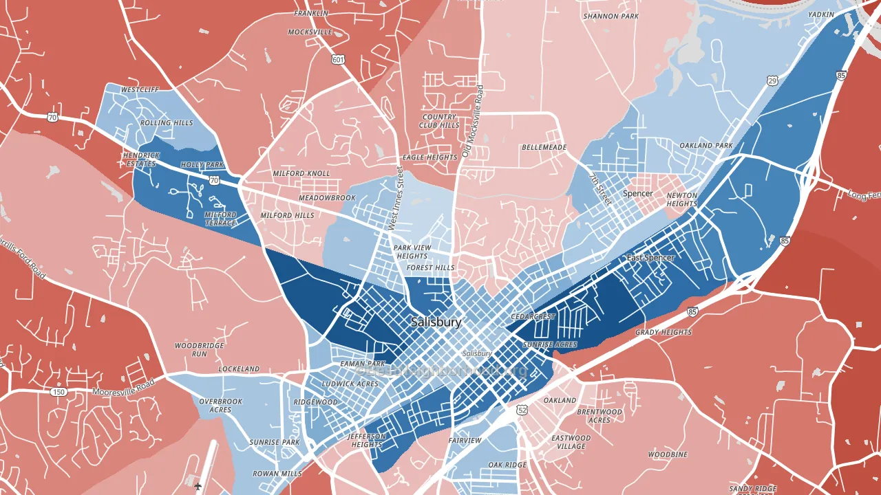 28144, NC block-group political-lean map