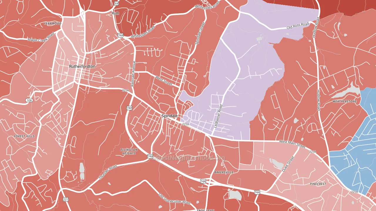 28160, NC block-group political-lean map