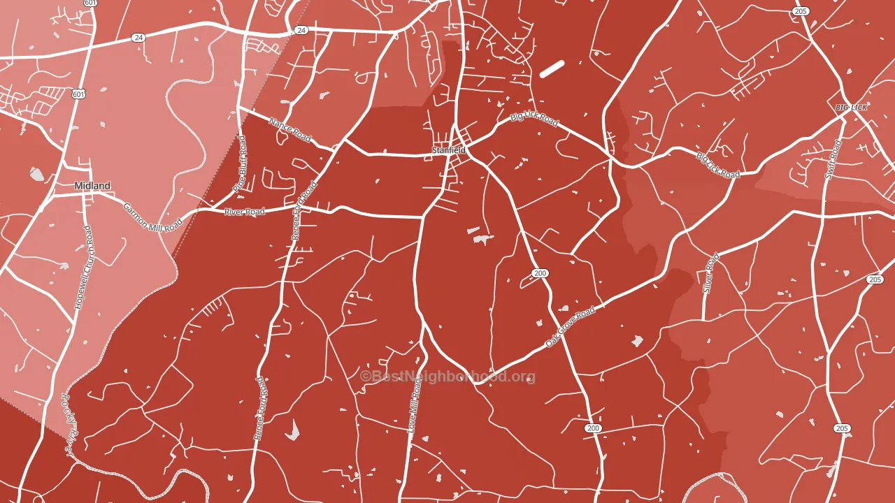 28163, NC block-group political-lean map