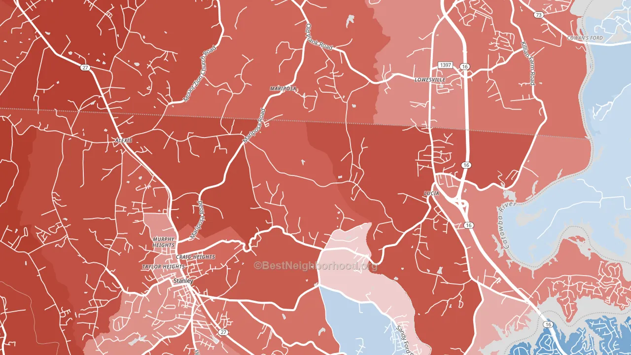 28164, NC block-group political-lean map