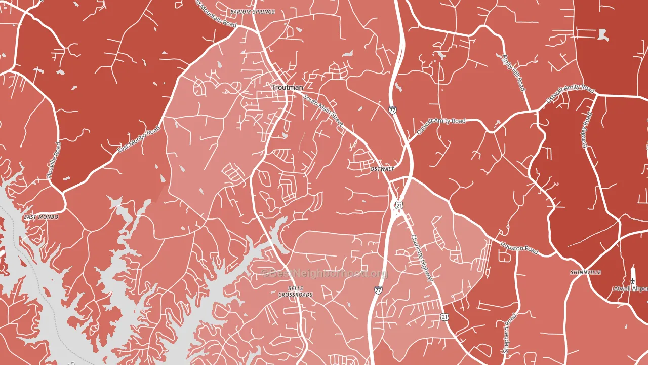 28166, NC block-group political-lean map