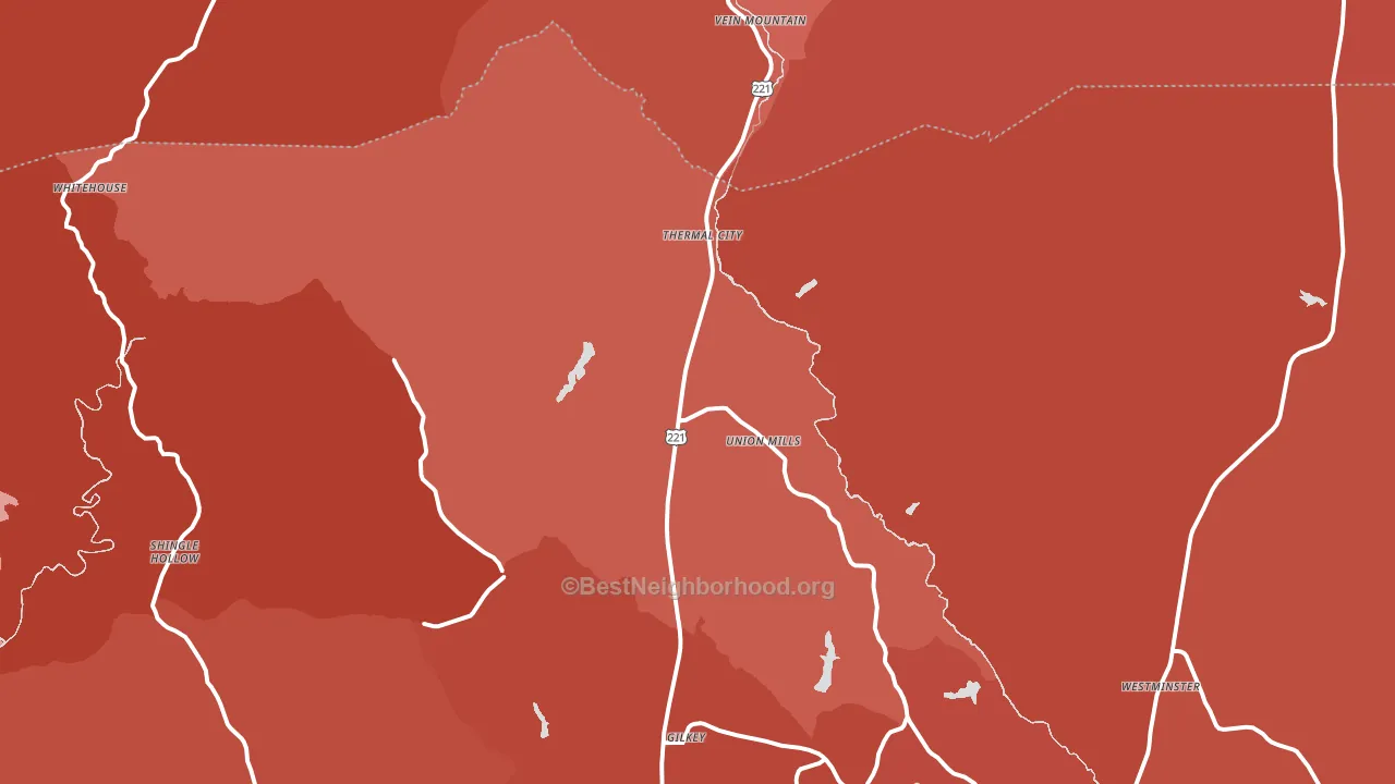 28167, NC block-group political-lean map