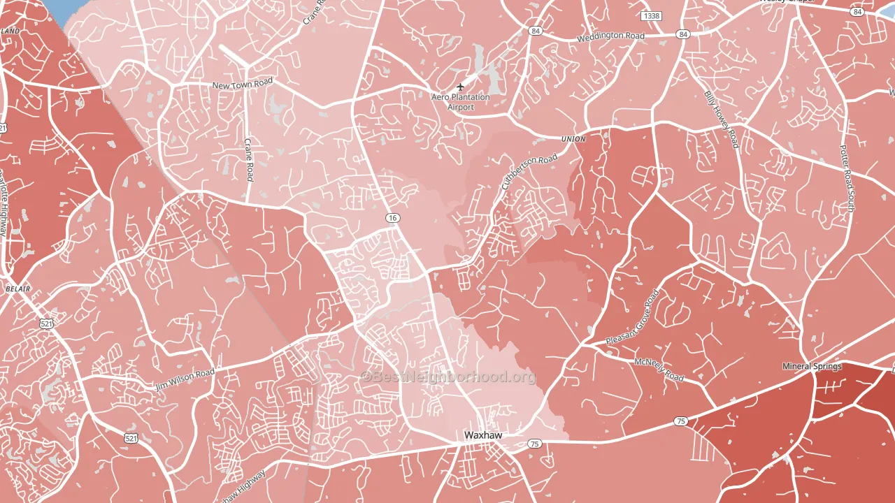 28173, NC block-group political-lean map