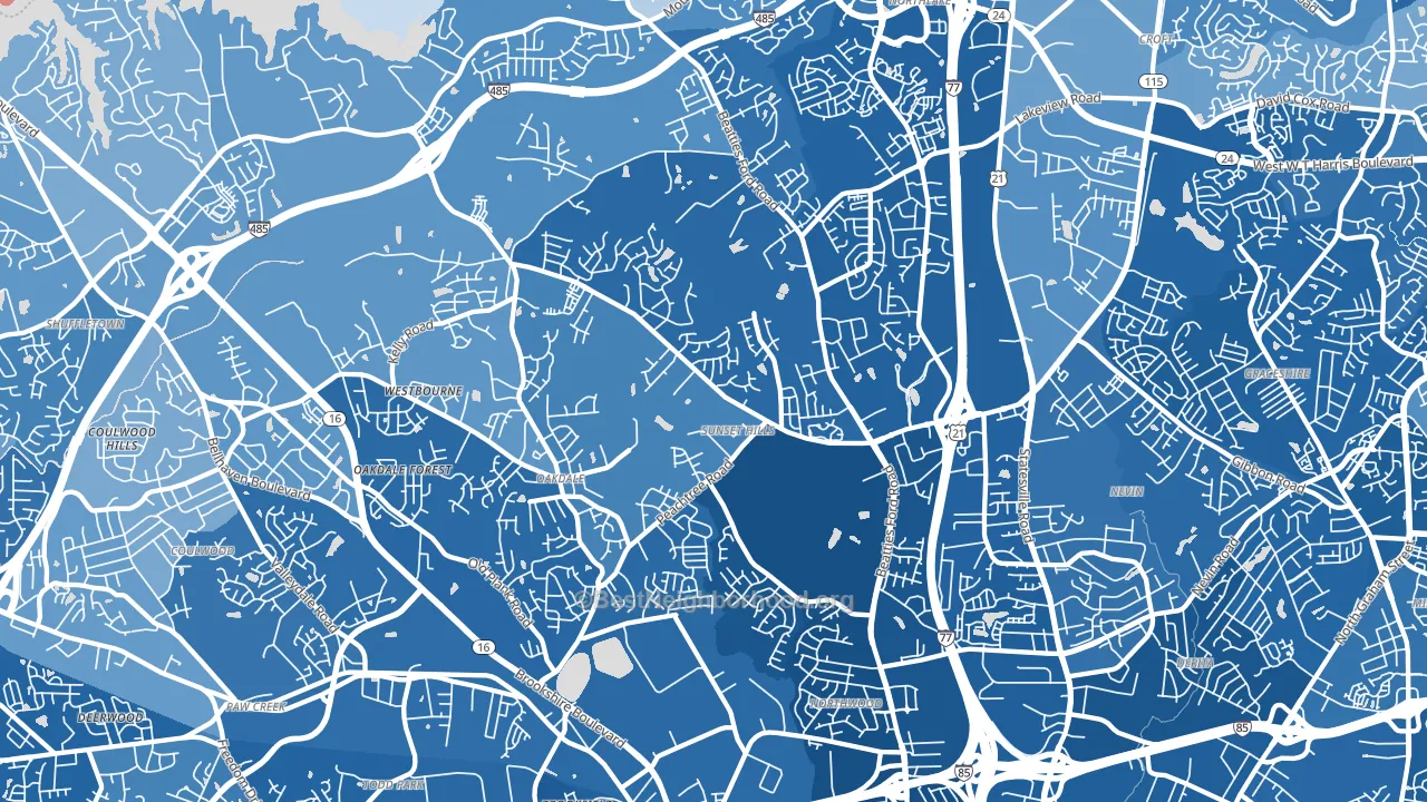 28216, NC block-group political-lean map
