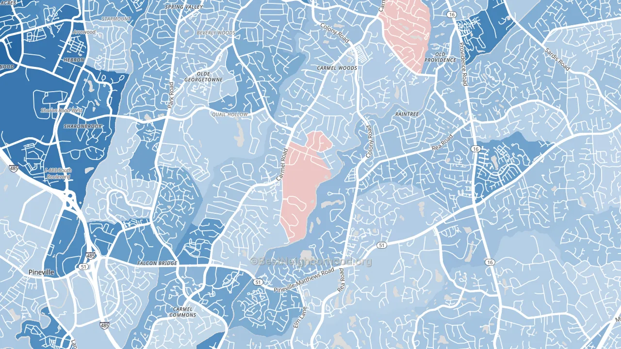 28226, NC block-group political-lean map