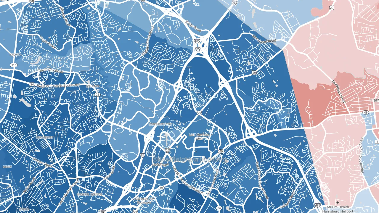 28262, NC block-group political-lean map