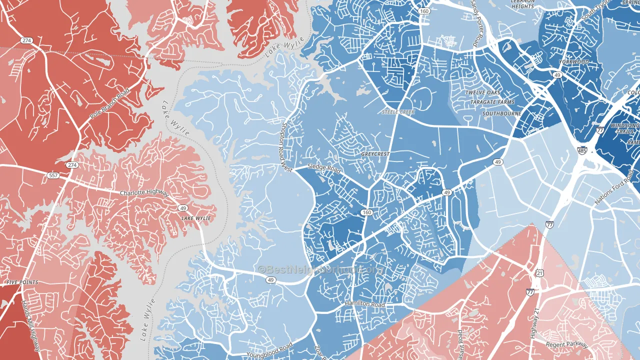 28278, NC block-group political-lean map