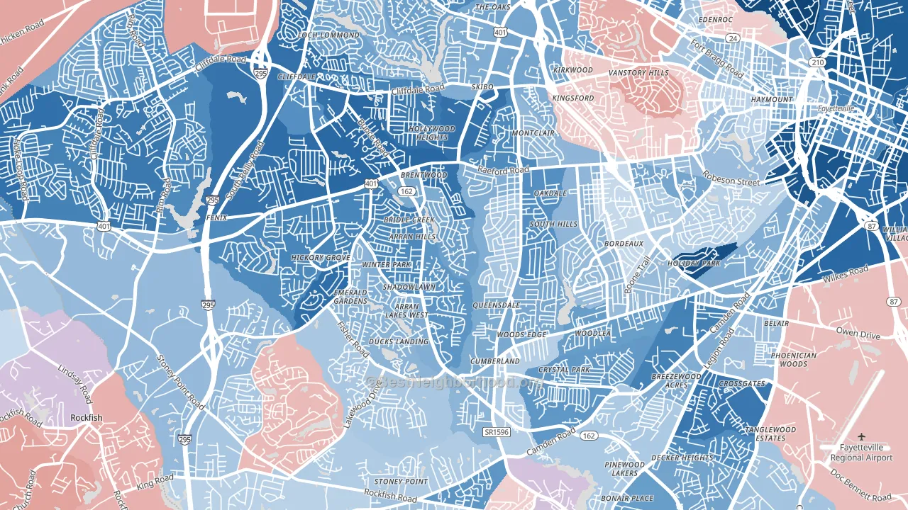 28304, NC block-group political-lean map