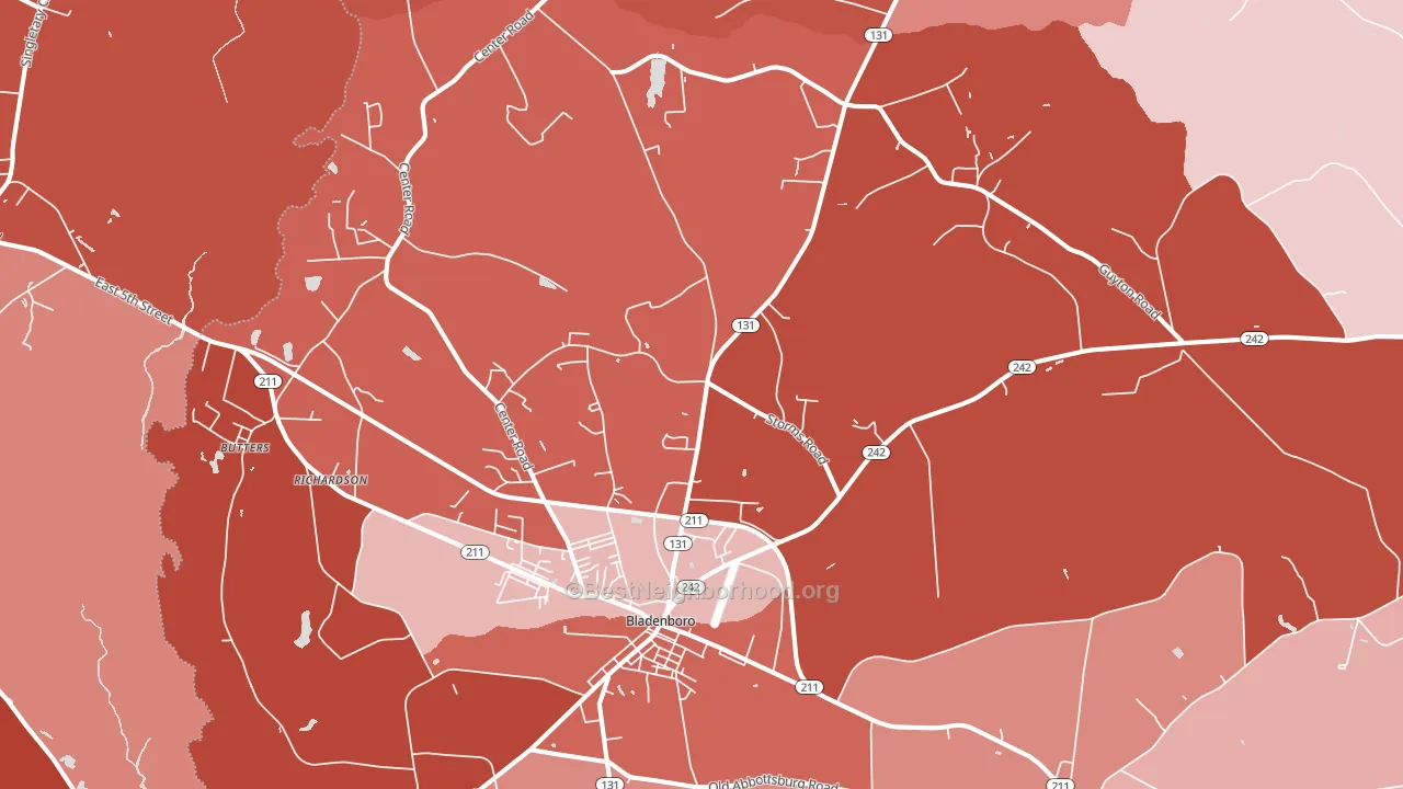 28320, NC block-group political-lean map