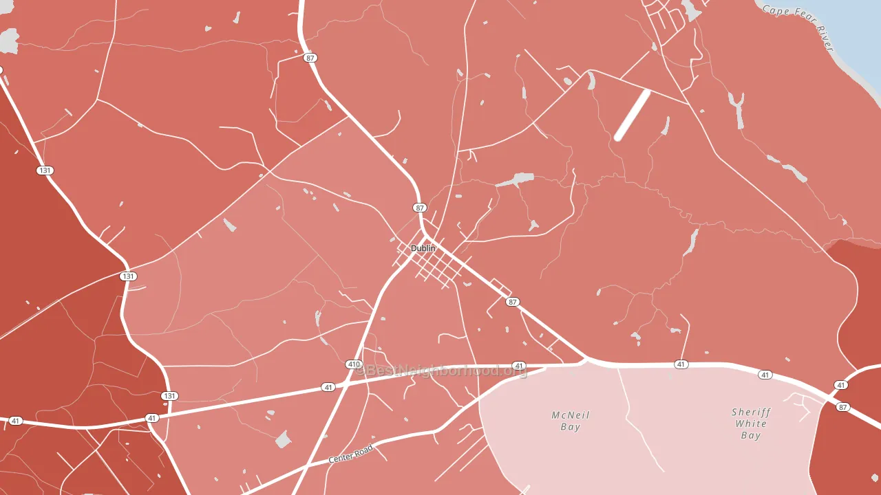 28332, NC block-group political-lean map