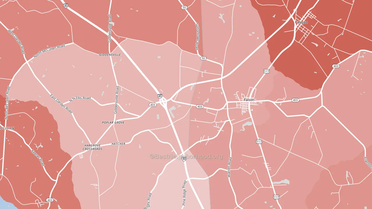 28341, NC block-group political-lean map