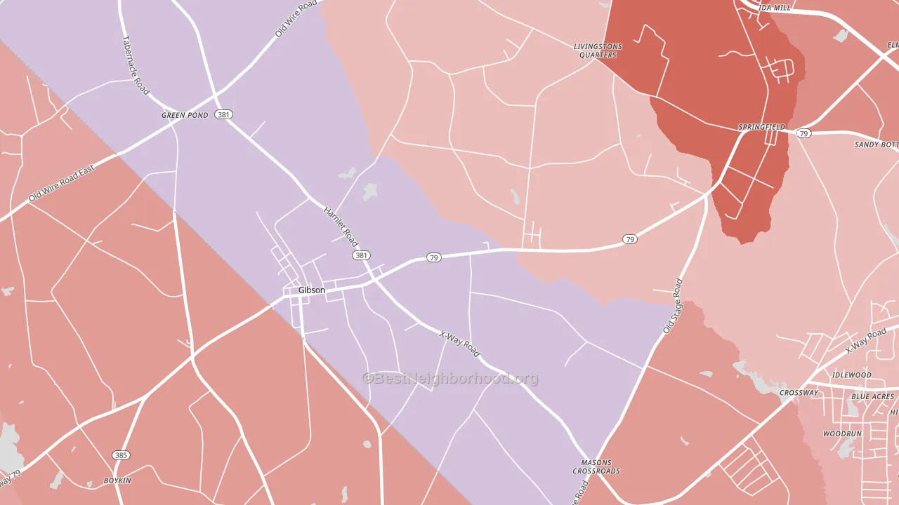 28343, NC block-group political-lean map