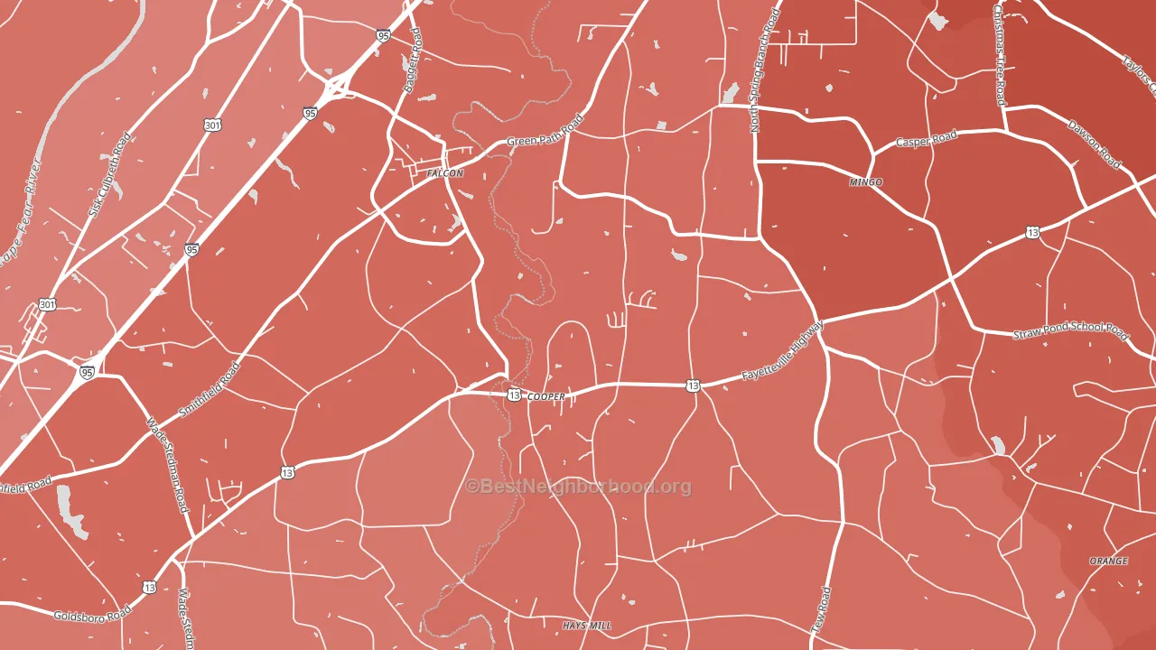 28344, NC block-group political-lean map