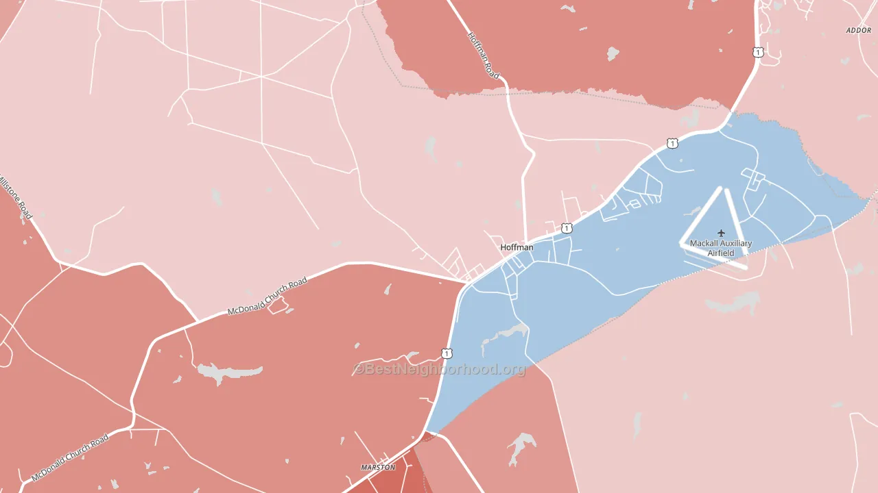 28347, NC block-group political-lean map