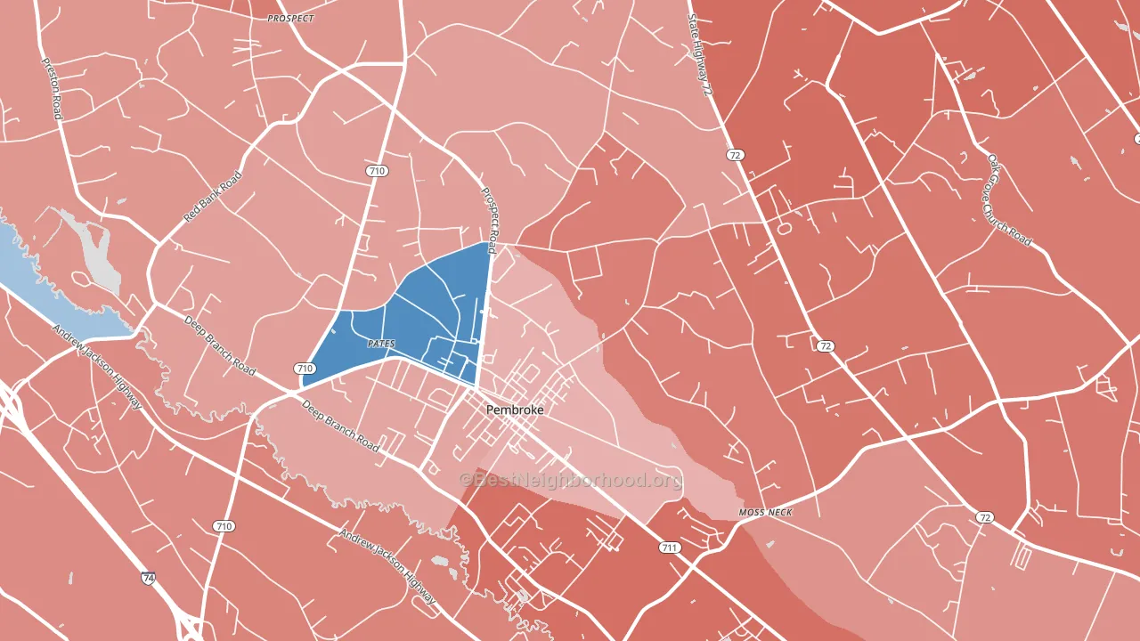 28372, NC block-group political-lean map