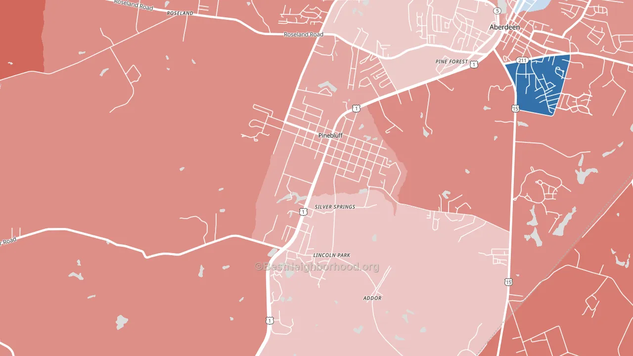 28373, NC block-group political-lean map