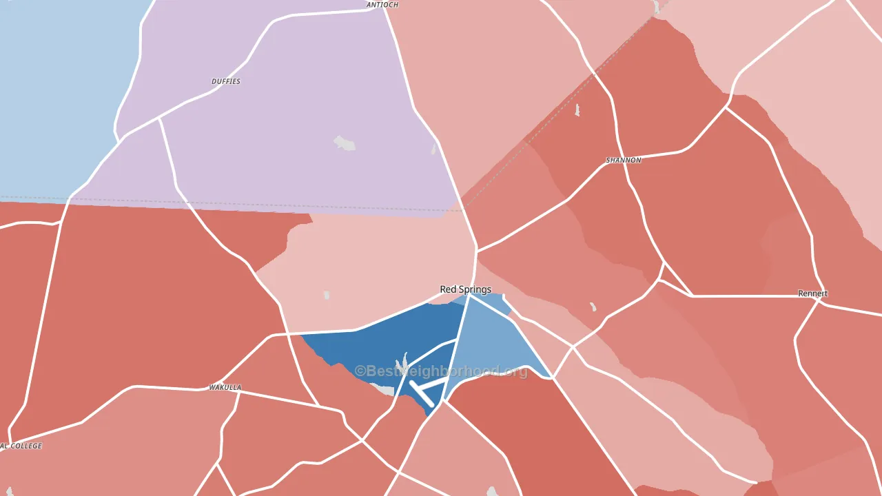 28377, NC block-group political-lean map