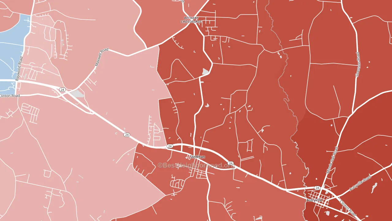 28391, NC block-group political-lean map