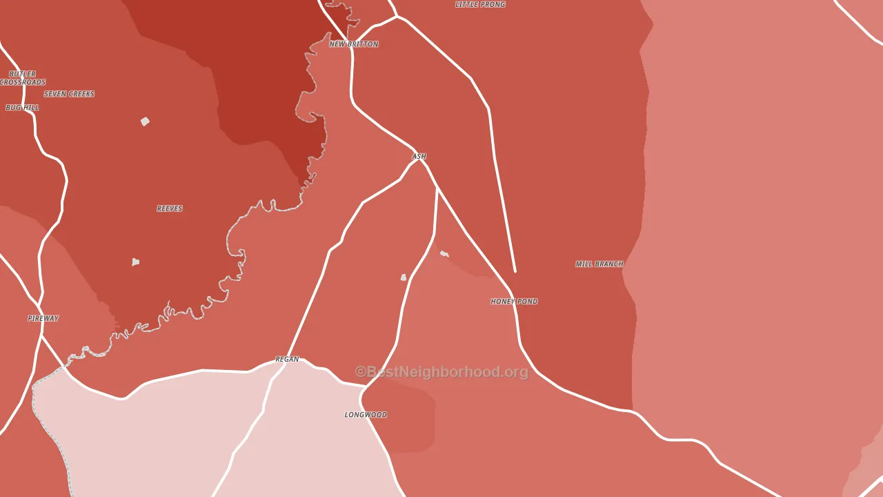 28420, NC block-group political-lean map