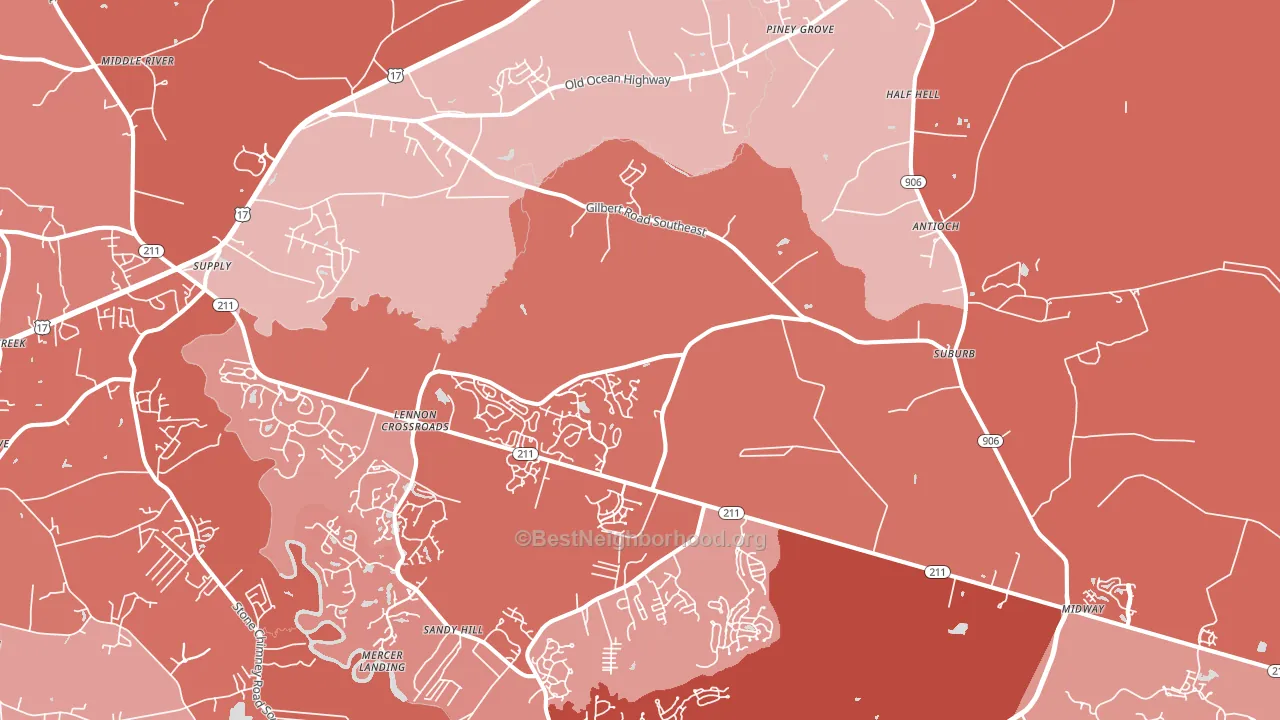 28422, NC block-group political-lean map