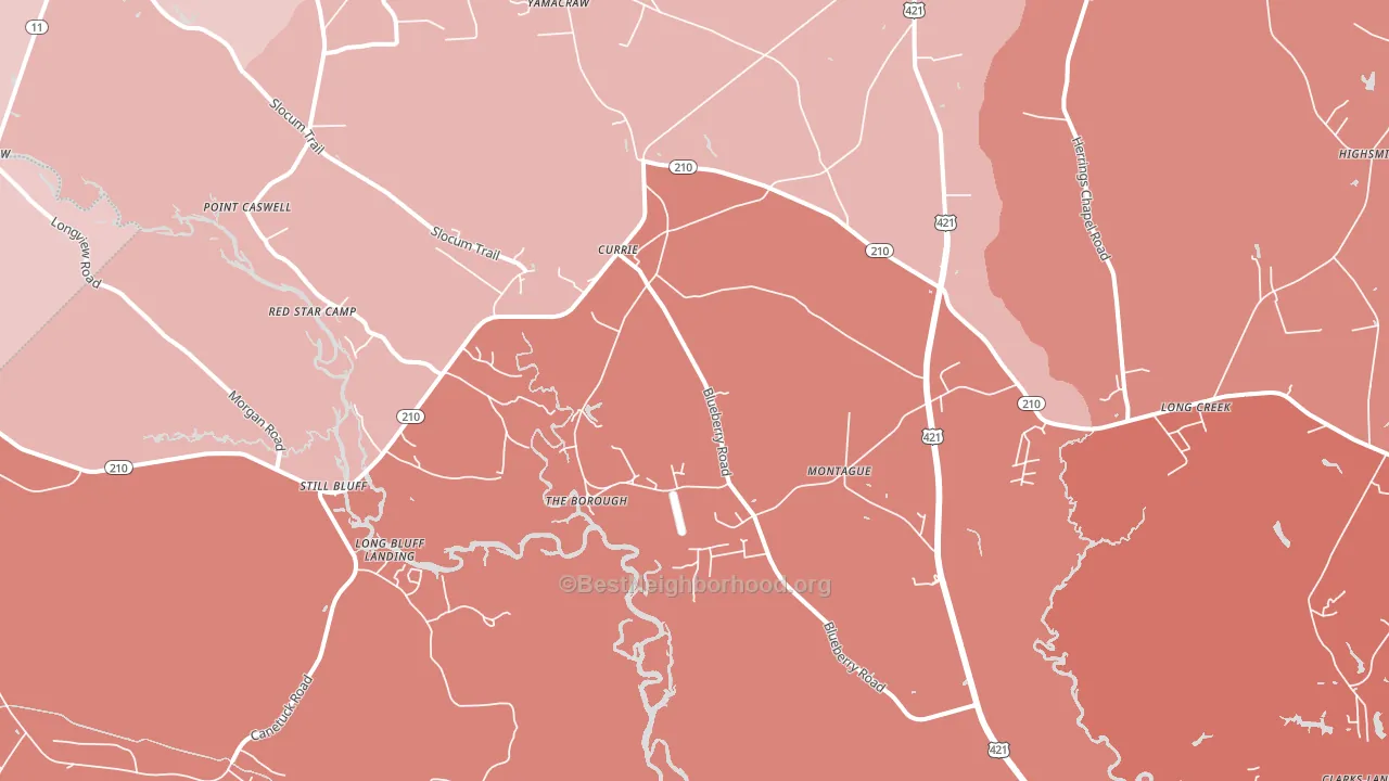 28435, NC block-group political-lean map