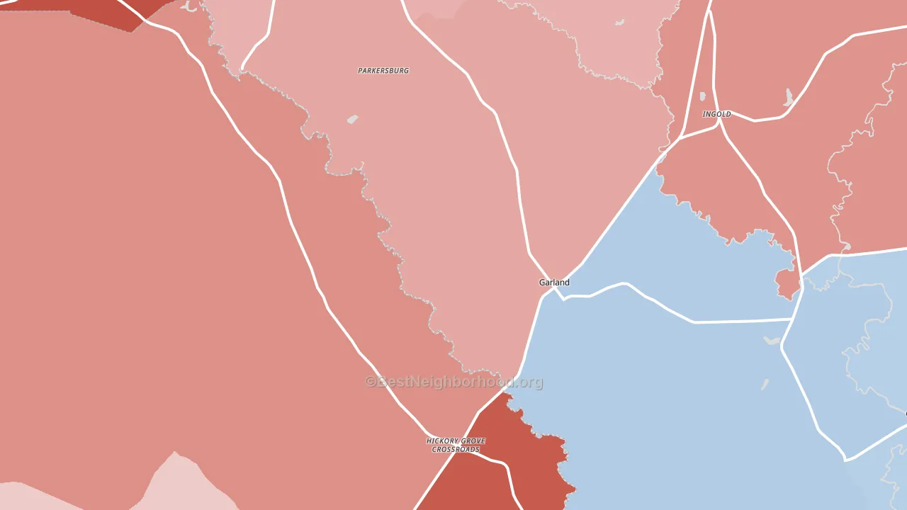 28441, NC block-group political-lean map