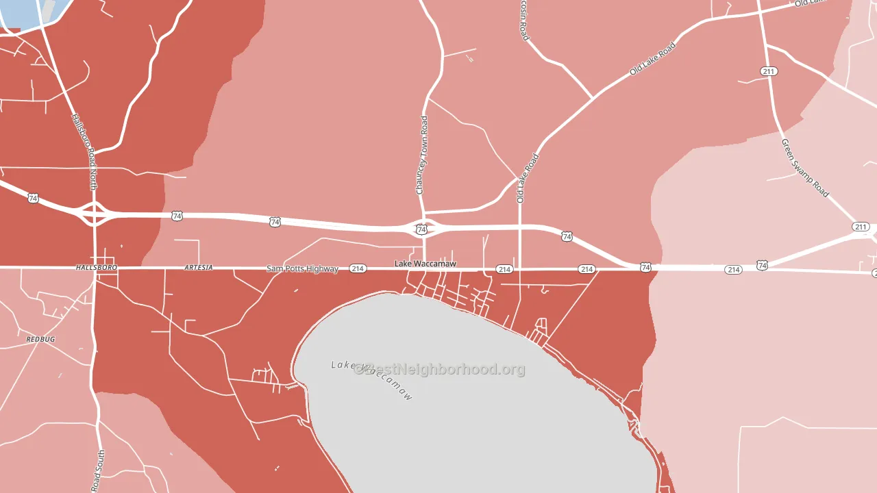28450, NC block-group political-lean map