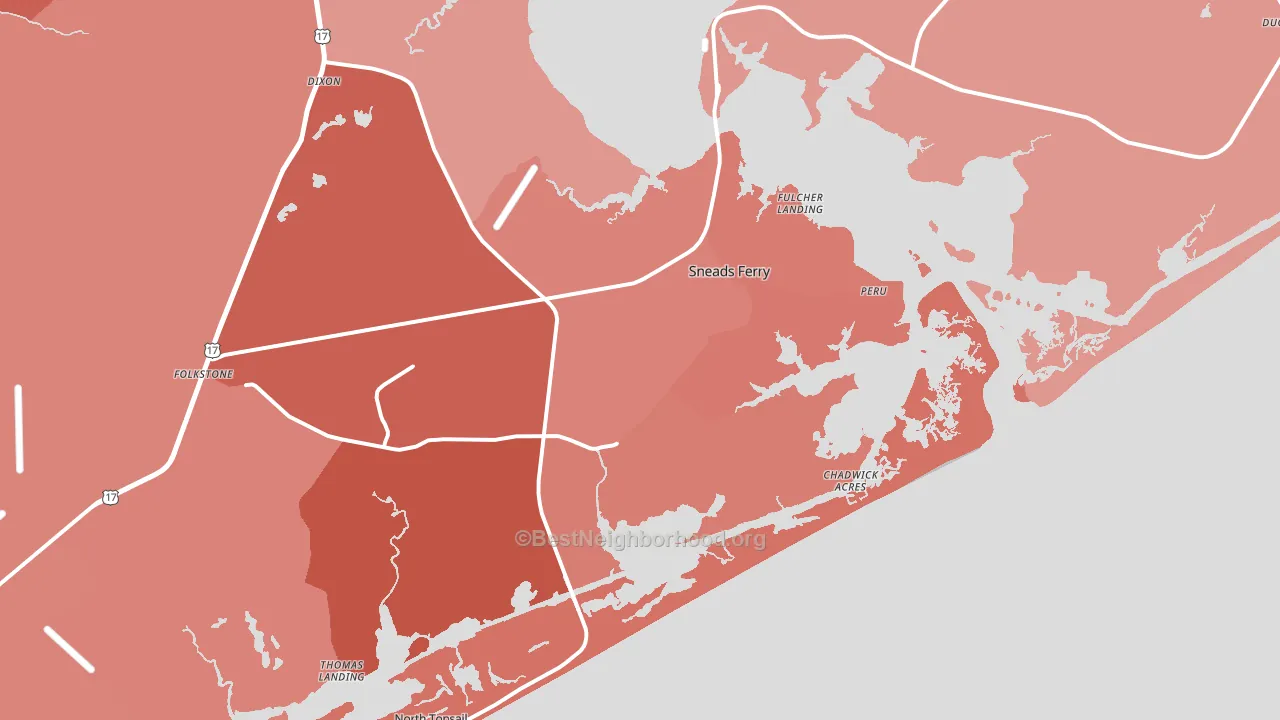 28460, NC block-group political-lean map