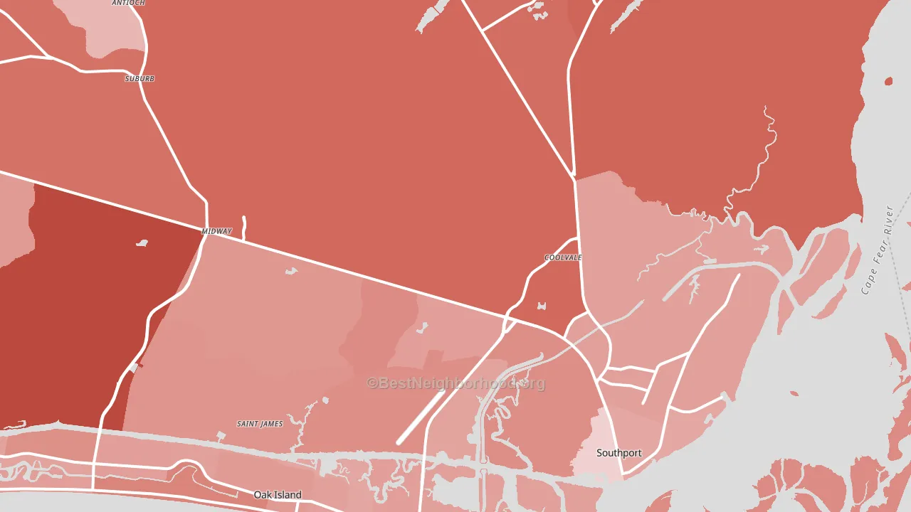 28461, NC block-group political-lean map