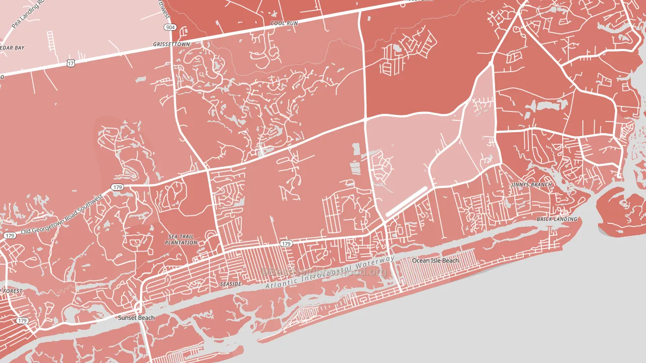 28469, NC block-group political-lean map