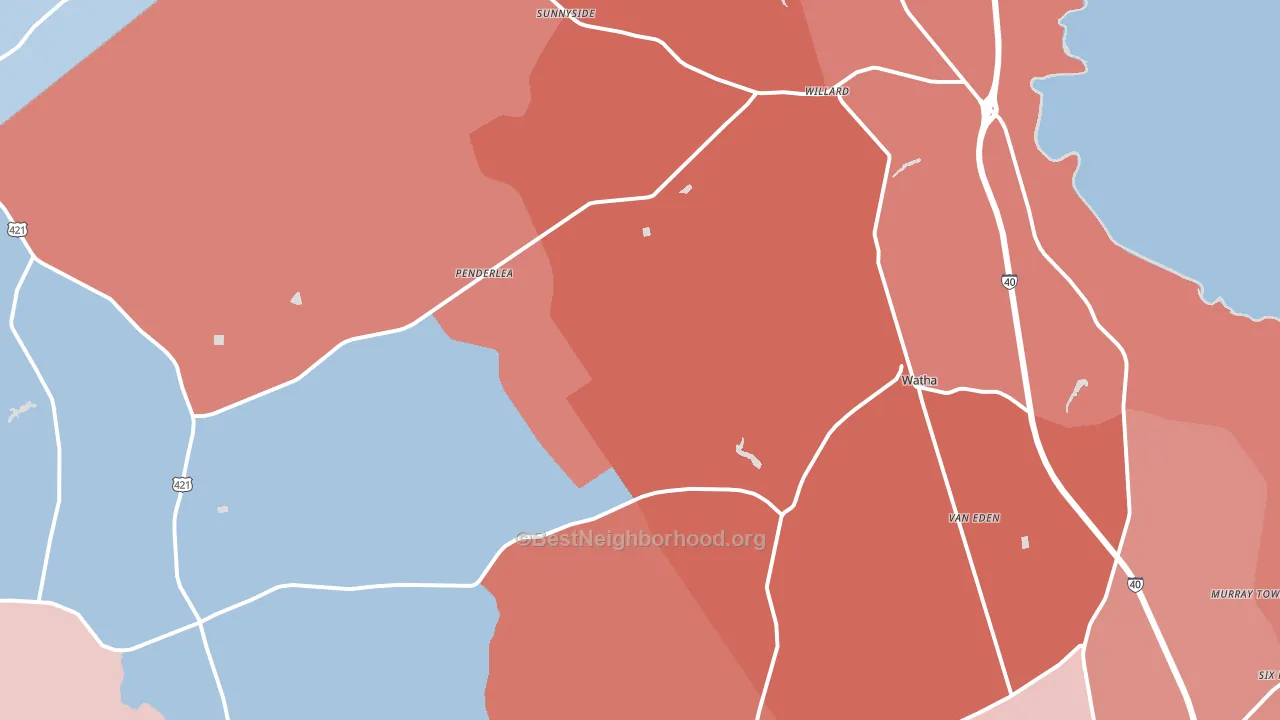 28478, NC block-group political-lean map