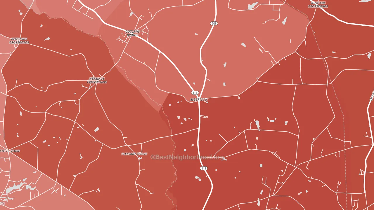 28508, NC block-group political-lean map