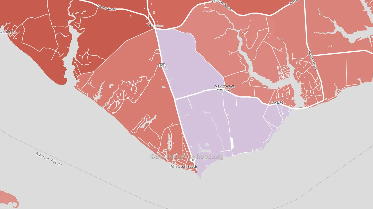 28510, NC block-group political-lean map