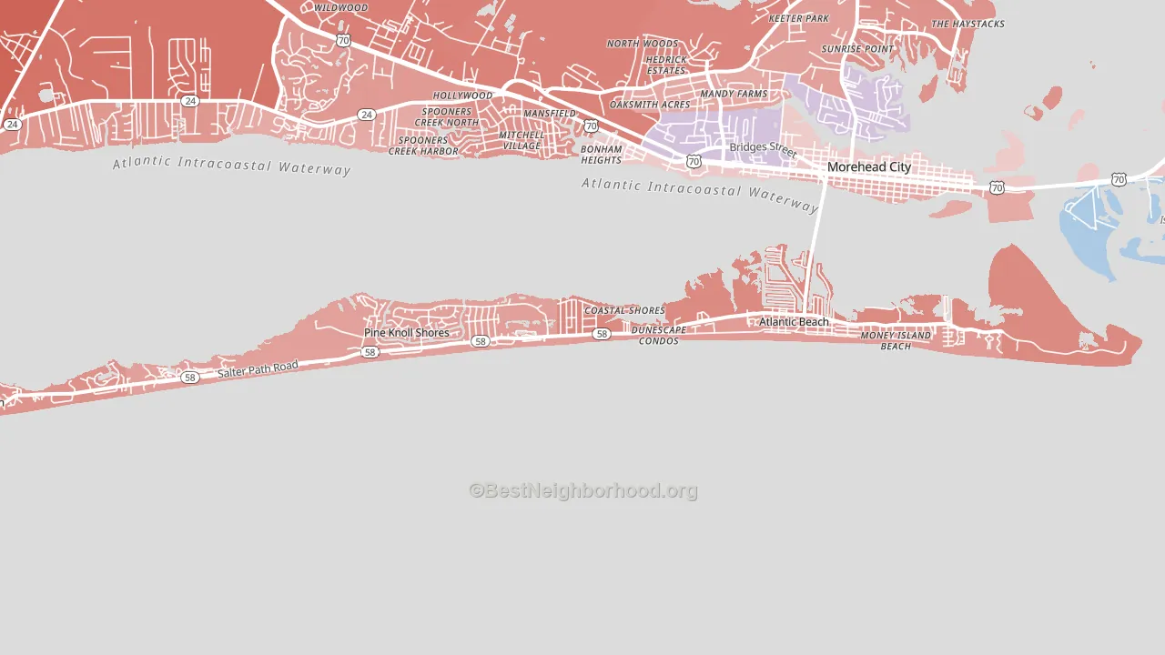 28512, NC block-group political-lean map