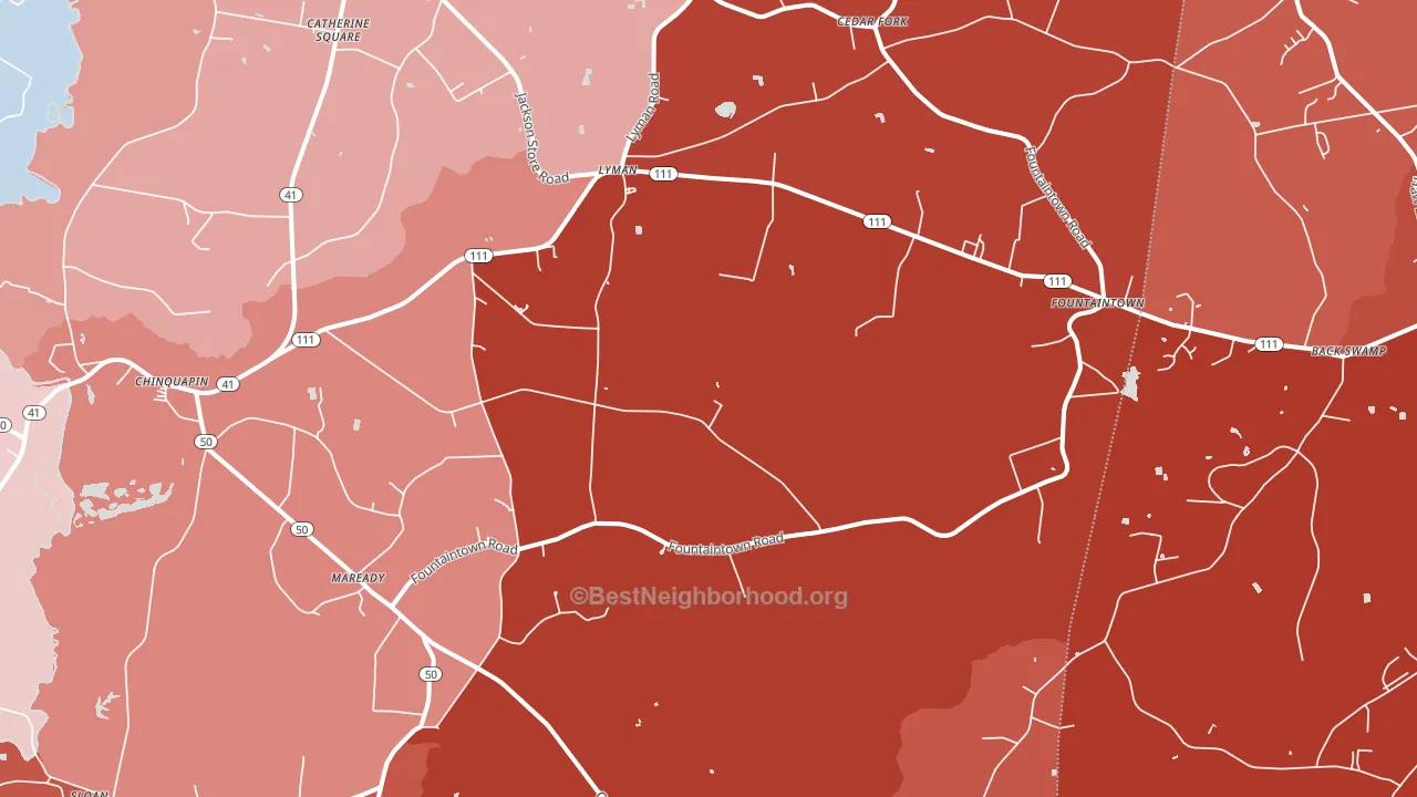 28521, NC block-group political-lean map