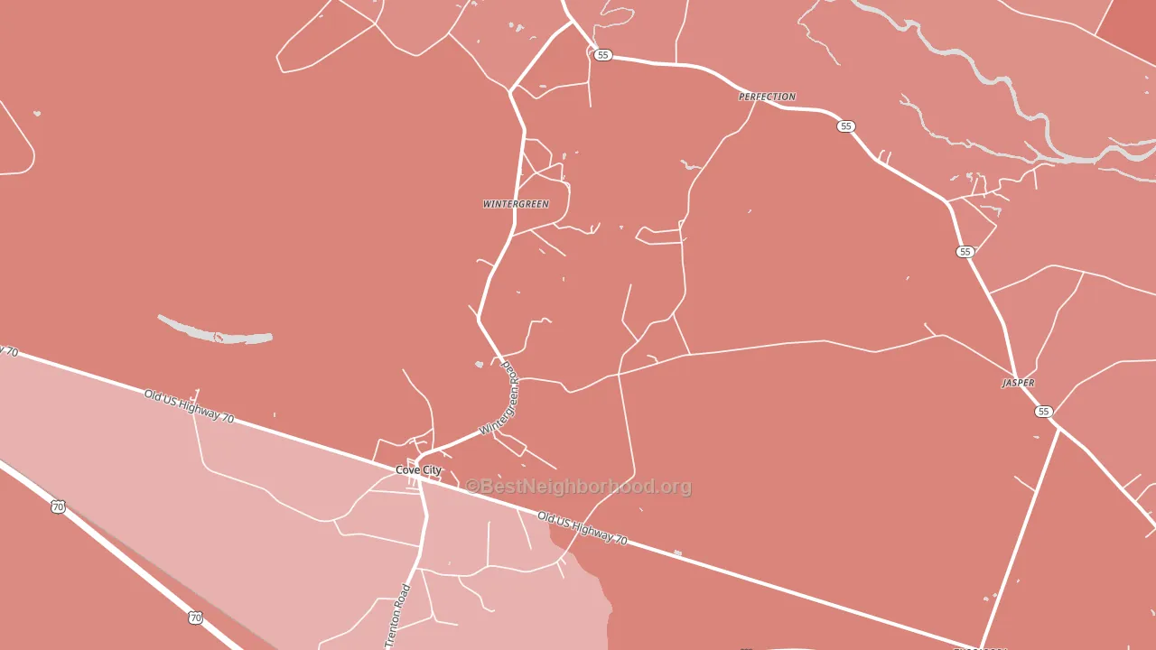28523, NC block-group political-lean map