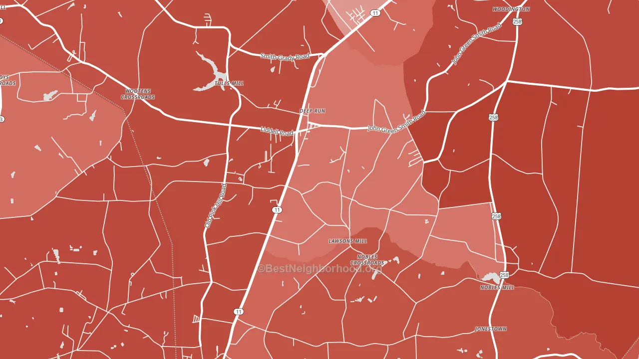 28525, NC block-group political-lean map