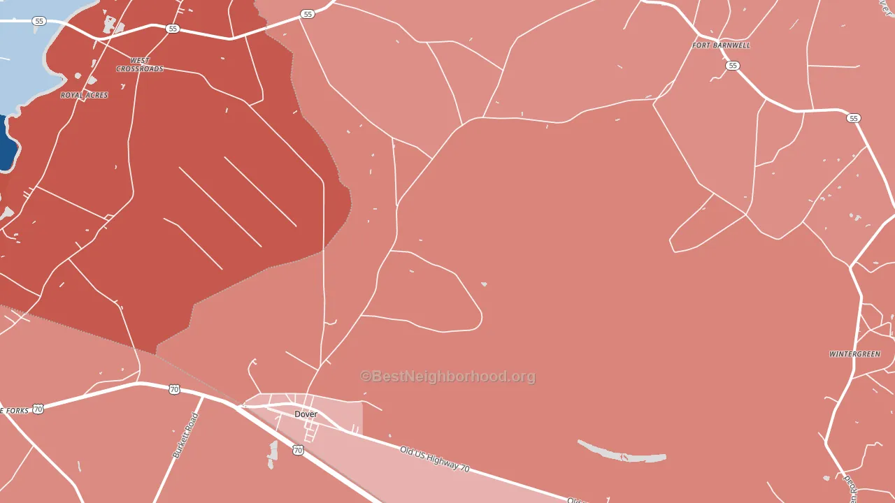 28526, NC block-group political-lean map