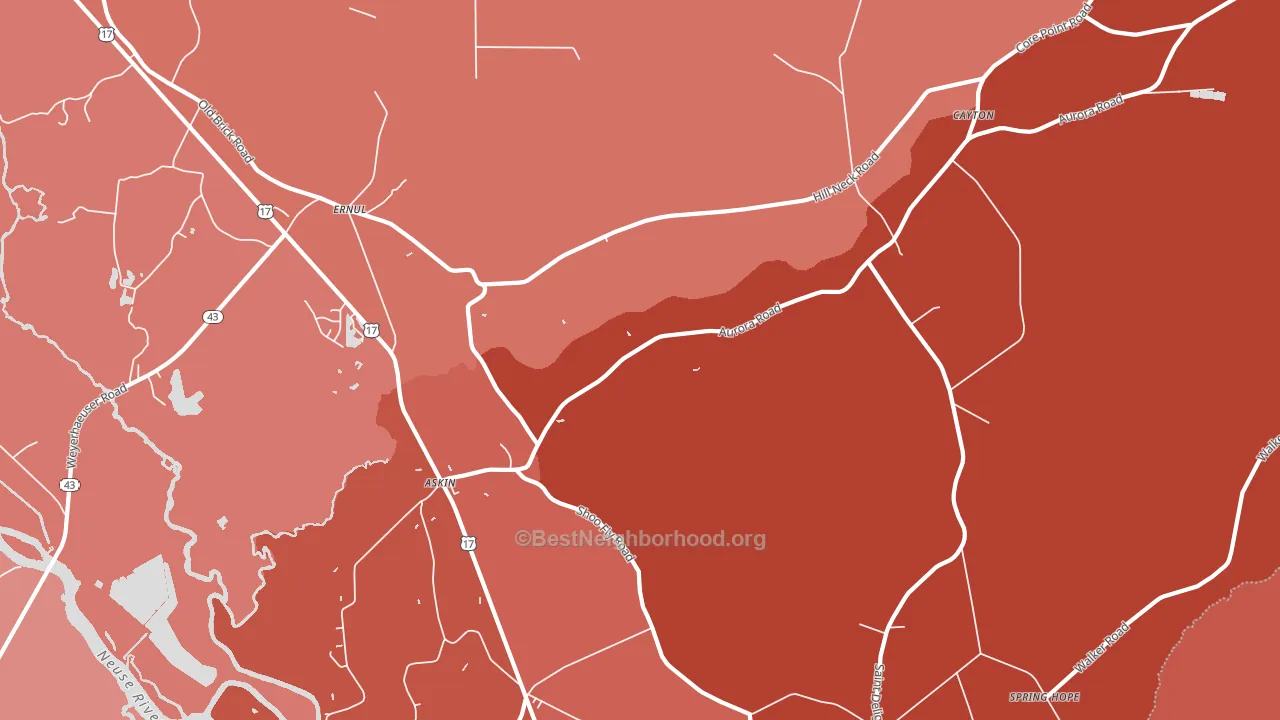 28527, NC block-group political-lean map