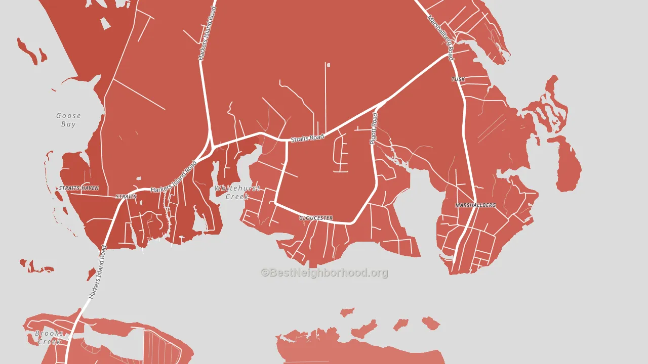 28528, NC block-group political-lean map