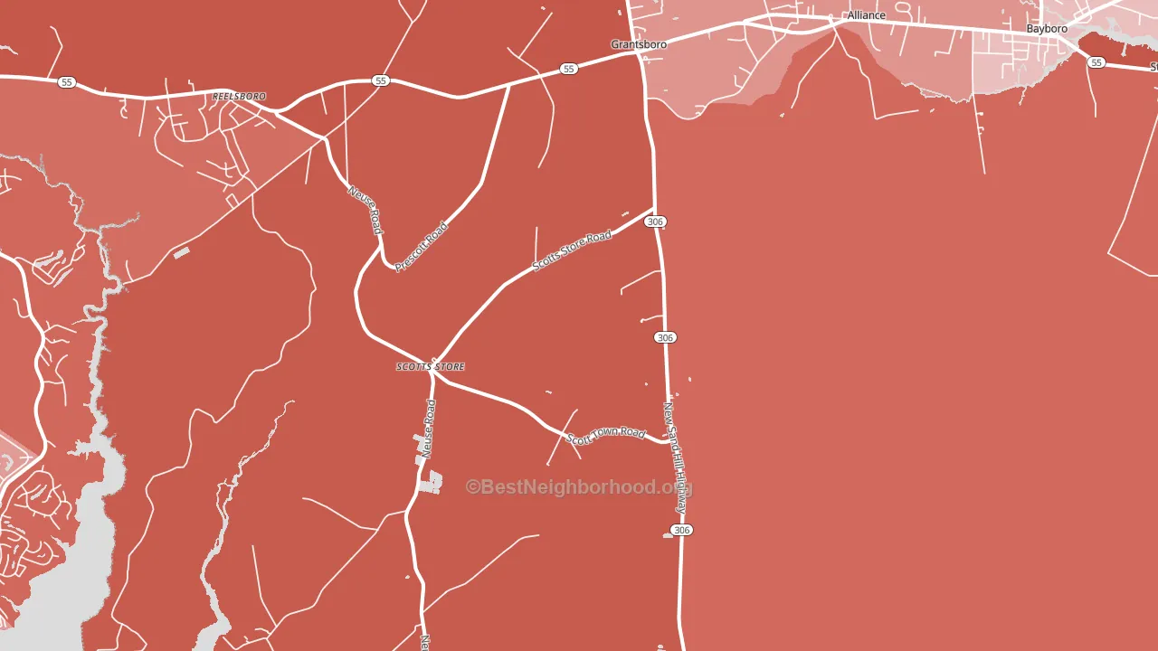 28529, NC block-group political-lean map