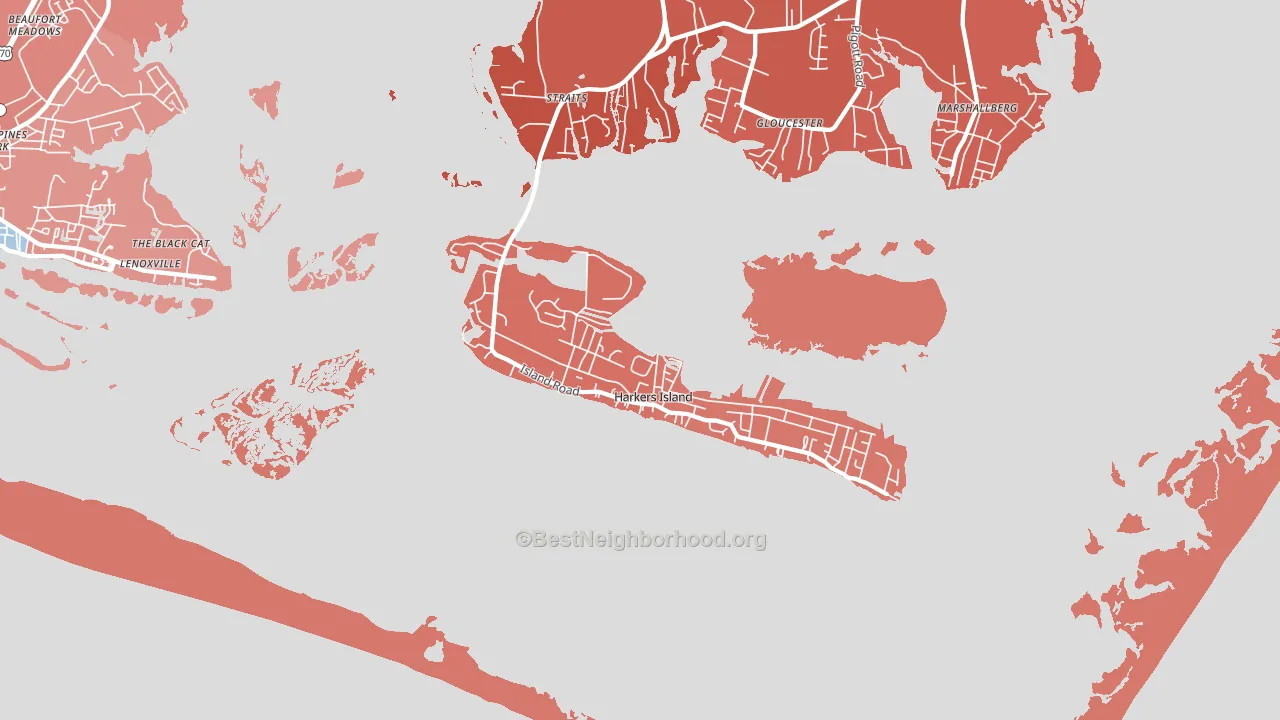 28531, NC block-group political-lean map