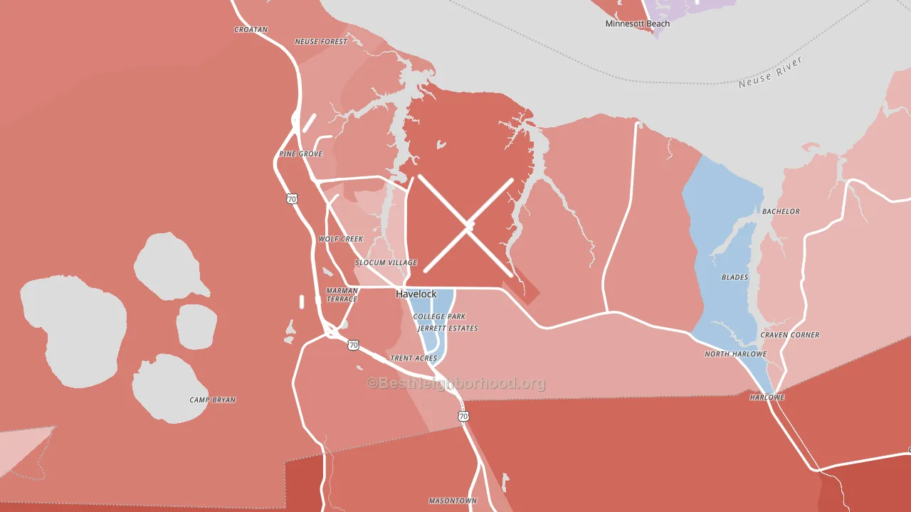 28532, NC block-group political-lean map