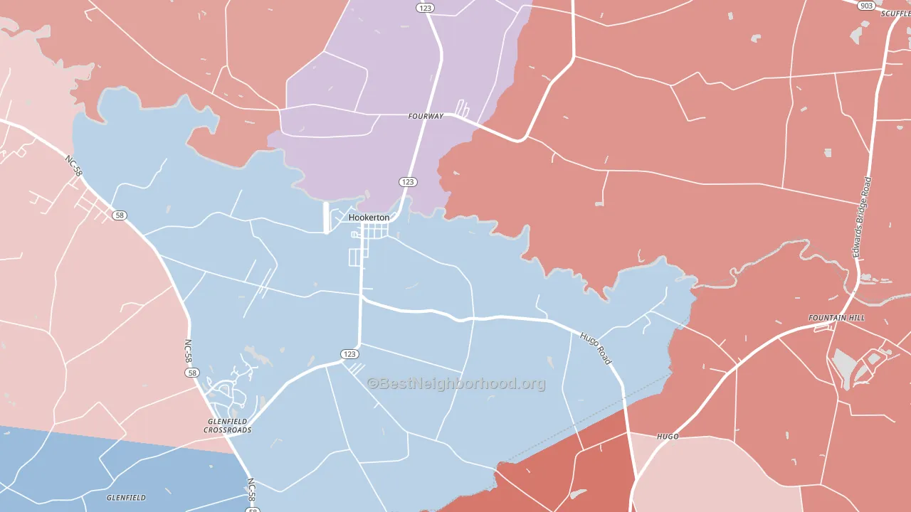 28538, NC block-group political-lean map