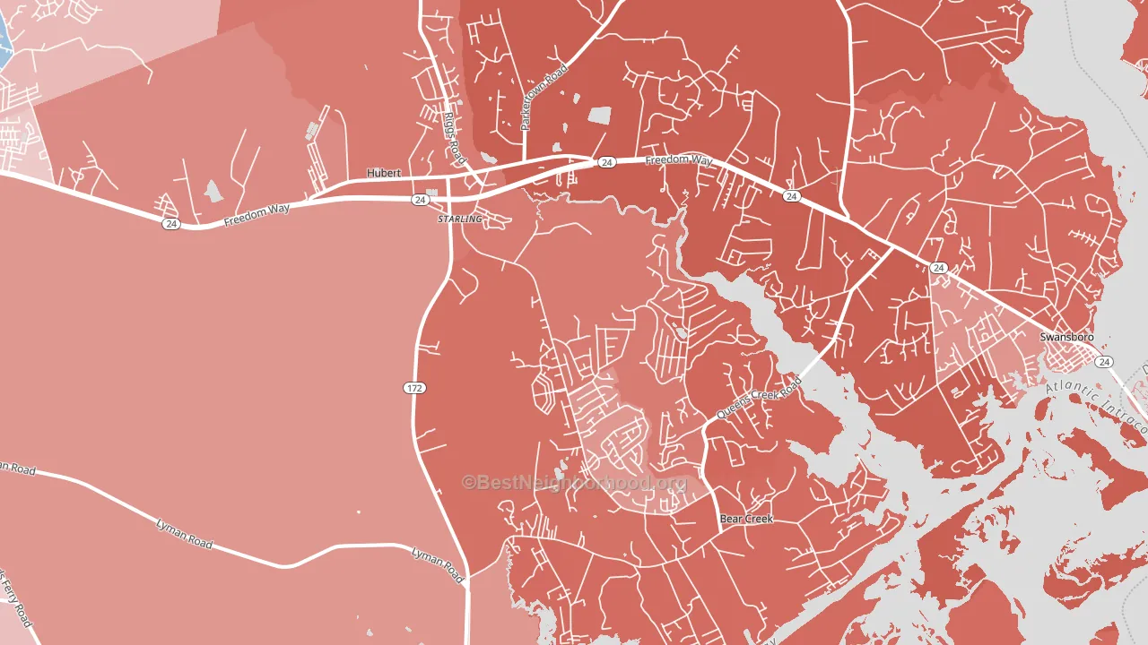 28539, NC block-group political-lean map