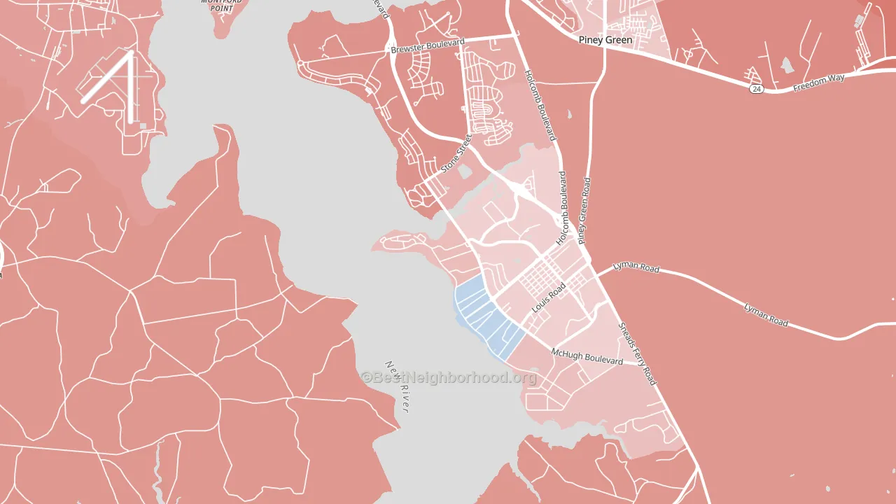 28547, NC block-group political-lean map