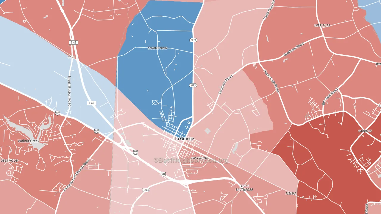 28551, NC block-group political-lean map